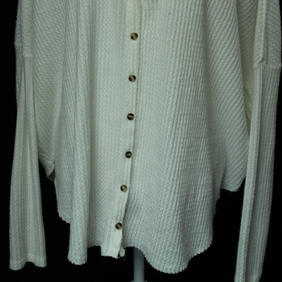 Urban Outfitters ; Out From Under | White Jojo Oversize Thermal Button Front | L - Picture 3 of 14